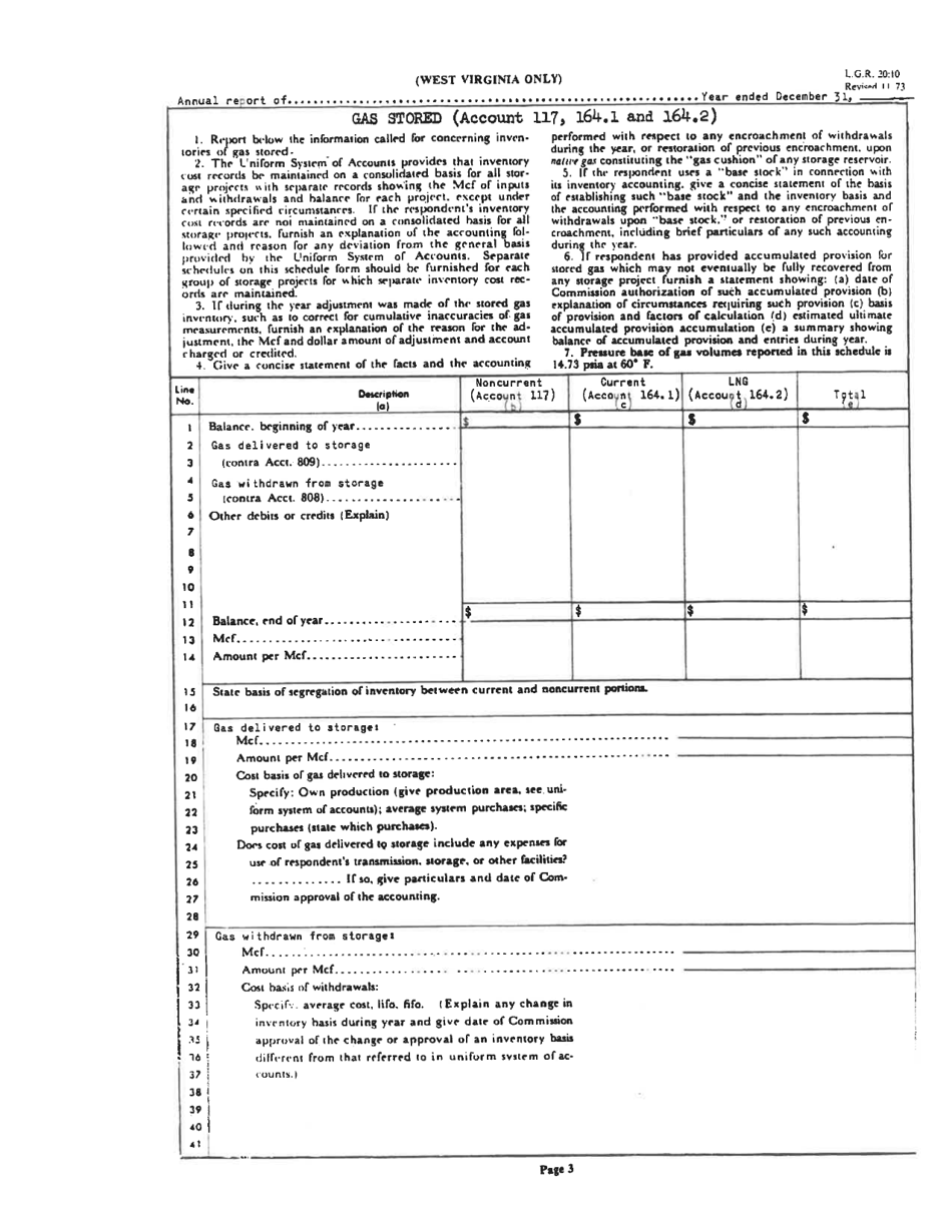 Board of Public Works Annual Report: Gas - Large - West Virginia, Page 6