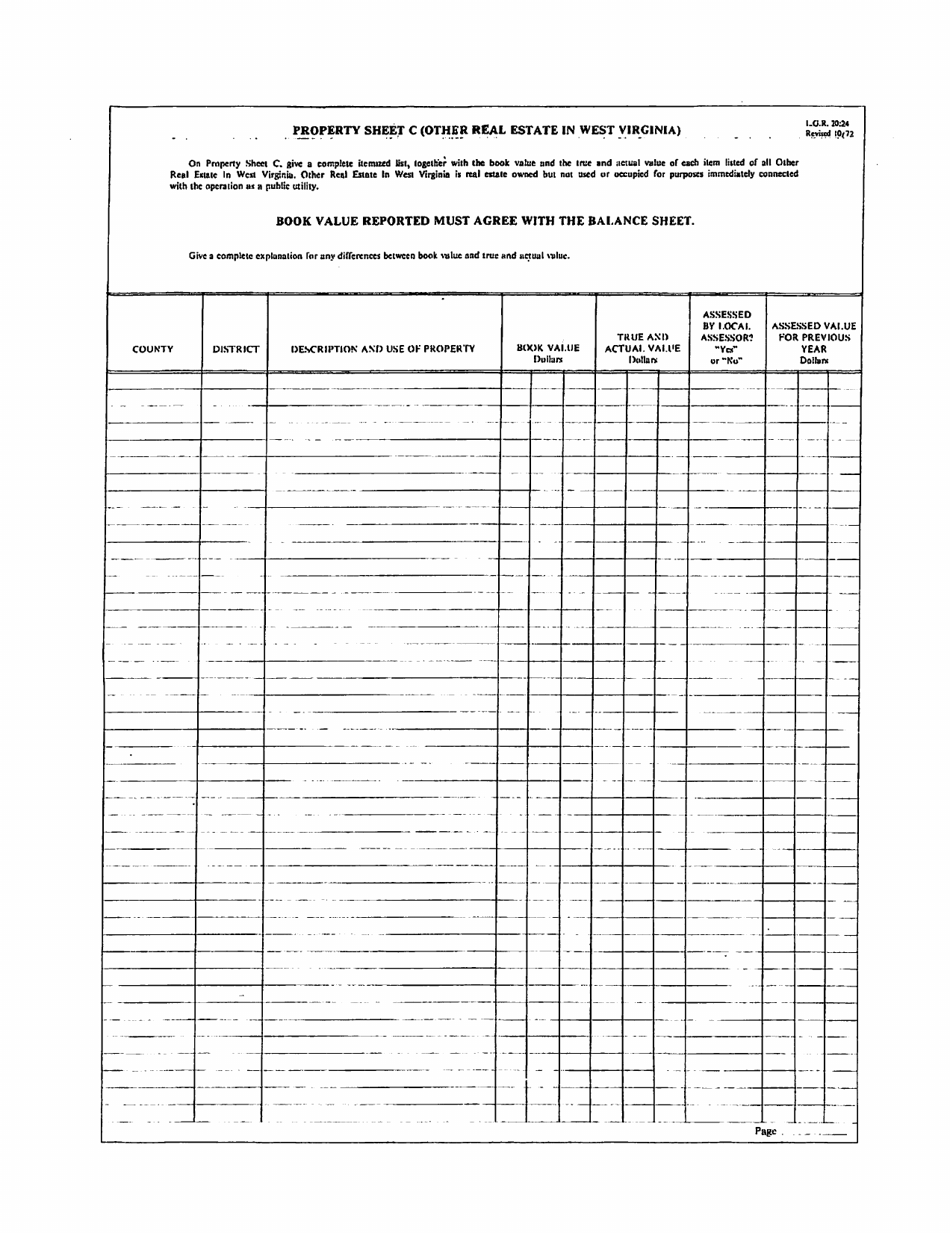 Board of Public Works Annual Report: Railroad - Others - West Virginia, Page 24