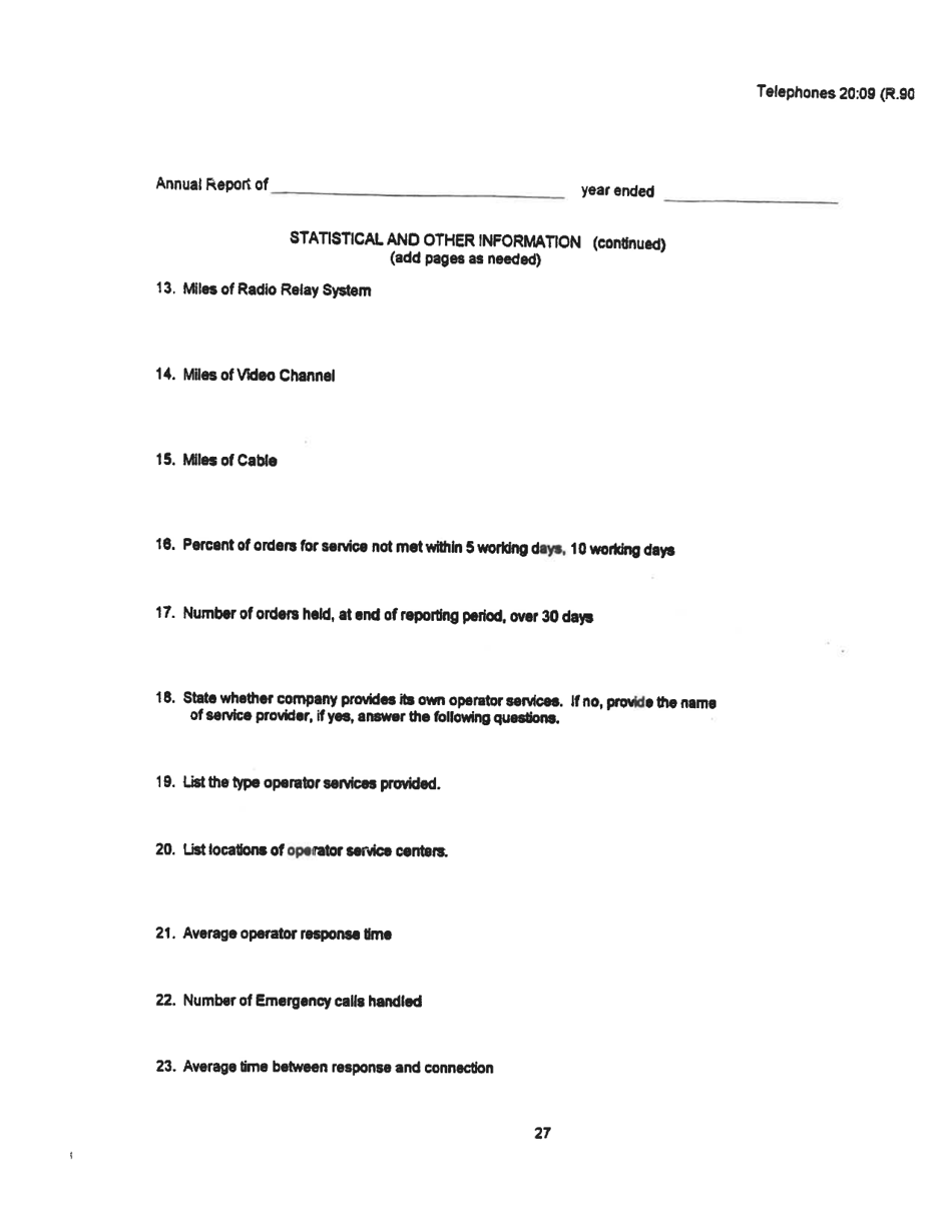 Board of Public Works Annual Report: Telephones - West Virginia, Page 30