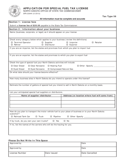 Form SFN22944  Printable Pdf
