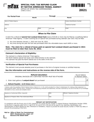 Form SFN22988 Special Fuel Tax Refund Claim by Native American Tribal Agency - North Dakota