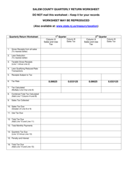 Form ST-450 Salem County Quarterly Return Worksheet - Salem County, New Jersey, Page 2