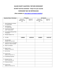 Form ST-450 Salem County Quarterly Return Worksheet - Salem County, New Jersey, Page 3