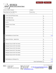 Form 1312 &quot;Monthly County Collection Report&quot; - Missouri