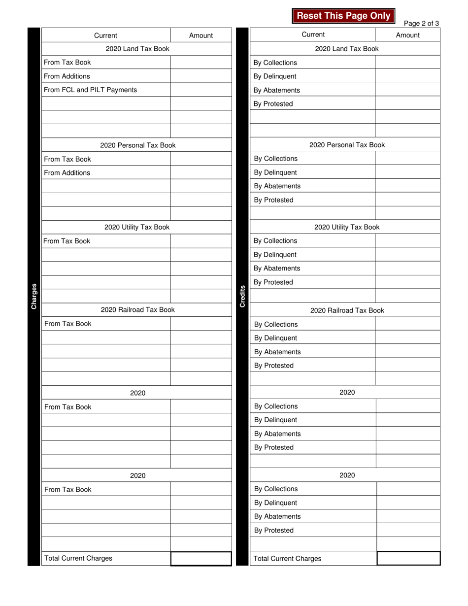 Form 205 Collectors Annual Settlement - Missouri, Page 2