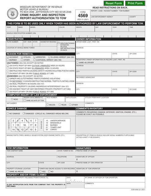 Form 4569  Printable Pdf