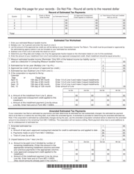 Form MO-1120ES Declaration of Estimated Tax for Corporation Income Tax - Missouri, Page 2