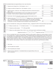 Form MO-1120 Corporation Income Tax Return - Missouri, Page 4