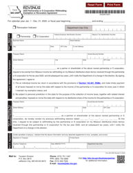 Form MO-3NR &quot;Partnership or S Corporation Withholding Exemption or Revocation Agreement&quot; - Missouri, 2020