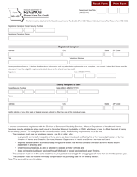 Form MO-SCC Shared Care Tax Credit - Missouri