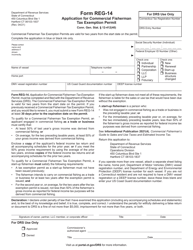 Form REG-14 &quot;Application for Commercial Fisherman Tax Exemption Permit&quot; - Connecticut