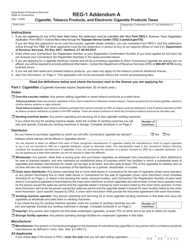 Form REG-1 Addendum A Cigarette, Tobacco Products, and Electronic Cigarette Products Taxes - Connecticut