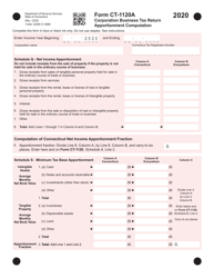 Document preview: Form CT-1120A Corporation Business Tax Return Apportionment Computation - Connecticut