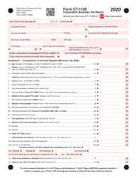 Form CT-1120 &quot;Corporation Business Tax Return&quot; - Connecticut, 2020