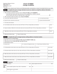 Document preview: Form CT-8822 Change of Address - Connecticut
