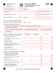 Document preview: Form CT-1120X Amended Connecticut Corporation Business Tax Return - Connecticut