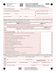 Form CT-1120 EXT Application for Extension of Time to File Connecticut Corporation Business Tax Return - Connecticut
