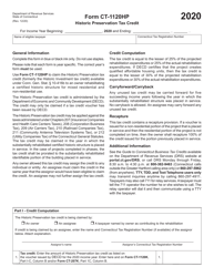 Form CT-1120HP Historic Preservation Tax Credit - Connecticut