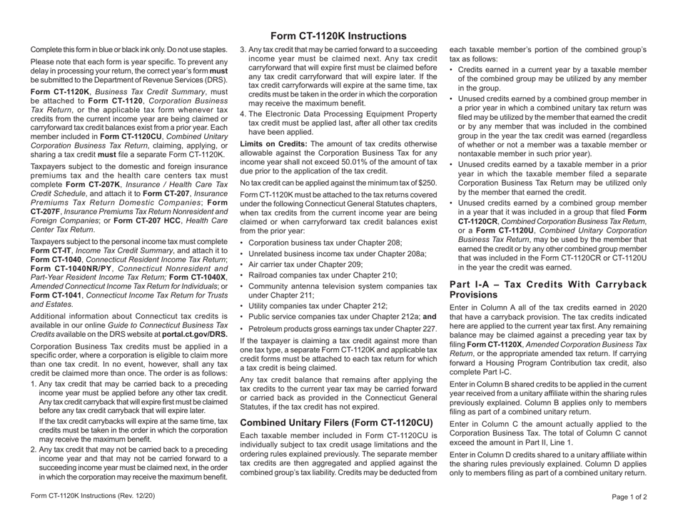 Form CT-1120K Business Tax Credit Summary - Connecticut, Page 5
