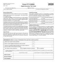 Form CT-1120DA Digital Animation Tax Credit - Connecticut