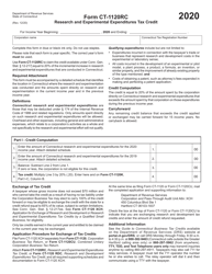 Document preview: Form CT-1120RC Research and Experimental Expenditures Tax Credit - Connecticut