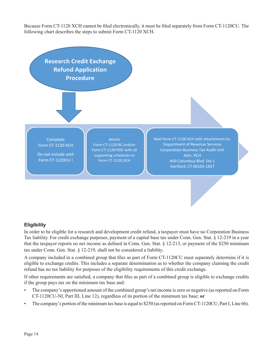 Instructions for Form CT-1120CU, CT-1120CU-MI, CT-1120CU-NI, CT-1120CU-MTB, CT-1120A-CU, CT-1120CU-NCB - Connecticut, Page 14