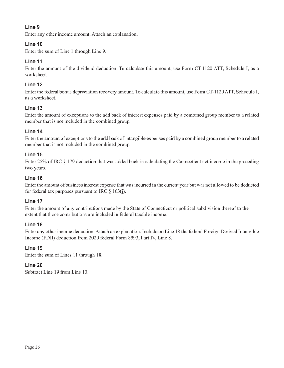 Instructions for Form CT-1120CU, CT-1120CU-MI, CT-1120CU-NI, CT-1120CU-MTB, CT-1120A-CU, CT-1120CU-NCB - Connecticut, Page 26