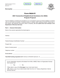 Form NAA-01 &quot;Connecticut Neighborhood Assistance Act (Naa) Program Proposal&quot; - Connecticut, 2021
