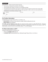 Form DRS-EWVR Electronic Filing and Payment Waiver Request - Connecticut, Page 2