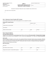 Form EFT-1 &quot;Authorization Agreement for Electronic Funds Transfers&quot; - Connecticut