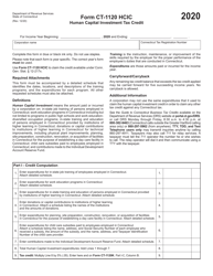 Form CT-1120 HCIC Human Capital Investment Tax Credit - Connecticut