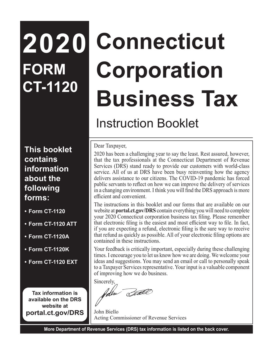 Instructions for Form CT-1120, CT-1120 ATT, CT-1120A, CT-1120K, CT-1120 EXT - Connecticut, Page 1