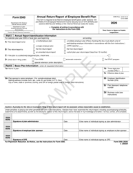 Document preview: Form 5500 Annual Return/Report of Employee Benefit Plan - Sample