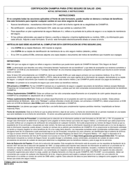 VA Formulario S10-7959C Certificacion CHAMPVA De Otro Seguro De Salud (OHI) (Spanish), Page 2