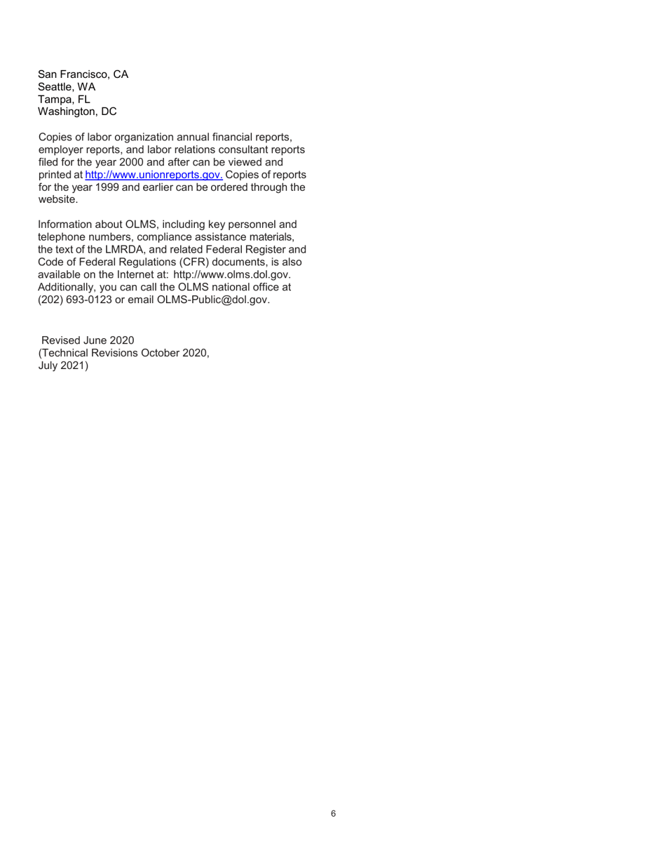 Instructions for Form LM-1 Labor Organization Information Report, Page 6