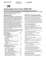 Instructions for Form 5500-SF Short Form Annual Return/Report of Small Employee Benefit Plan, 2020