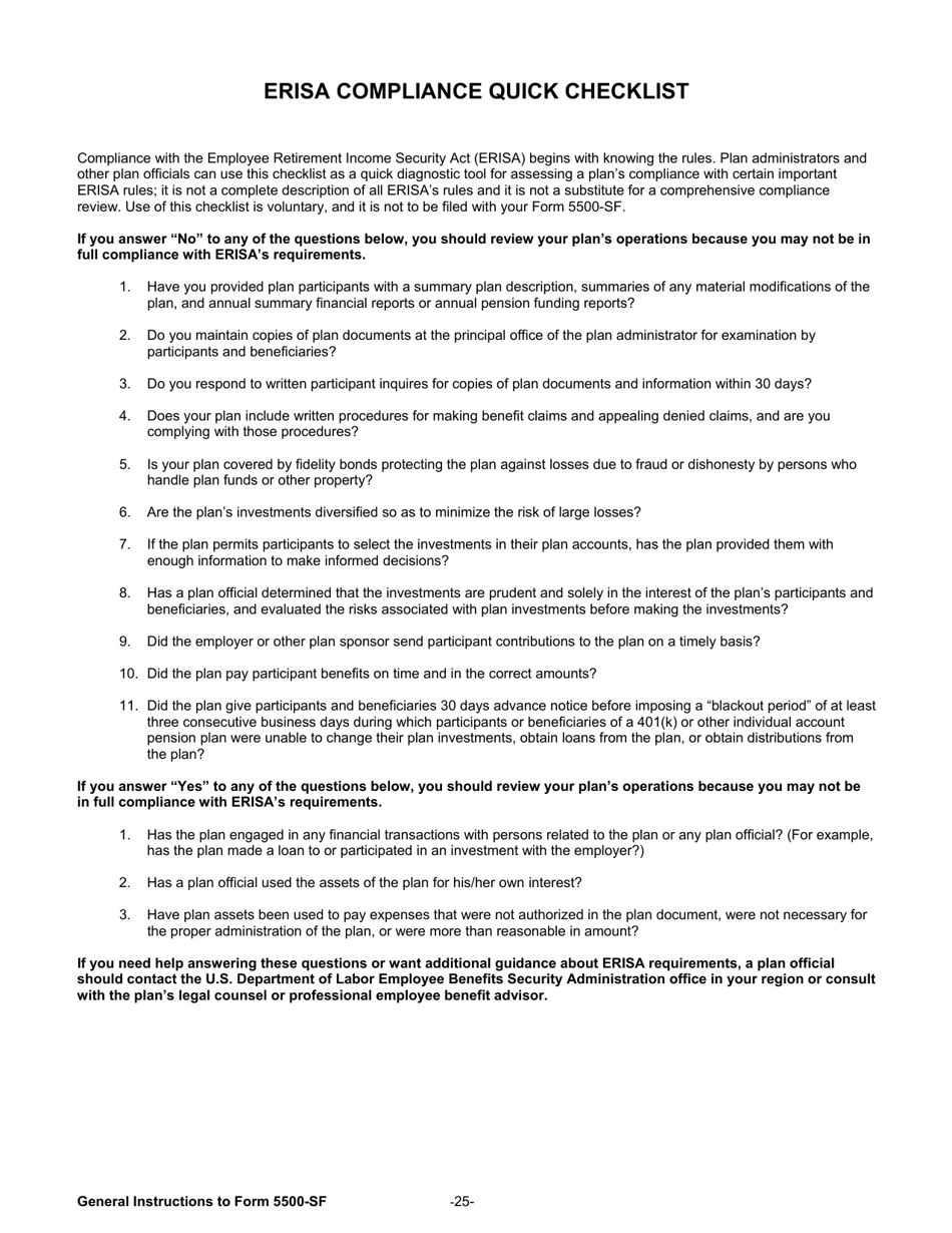 Instructions for Form 5500-SF Short Form Annual Return / Report of Small Employee Benefit Plan, Page 25