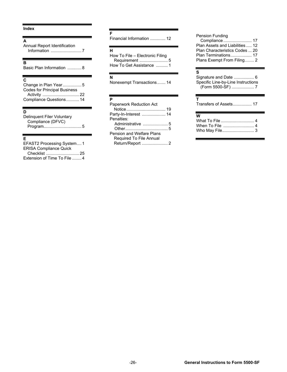 Instructions for Form 5500-SF Short Form Annual Return / Report of Small Employee Benefit Plan, Page 26