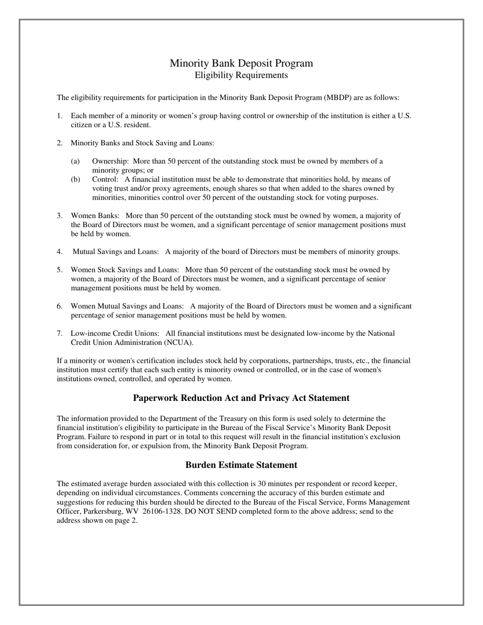 FS Form 3144 Certification Form for Admission - Minority Bank Deposit Program, Page 3