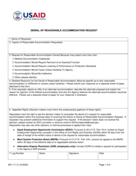 Form AID111-3 Denial of Reasonable Accommodation Request