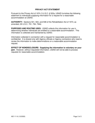 Form AID111-6 Confirmation of Request for Reasonable Accommodation, Page 2