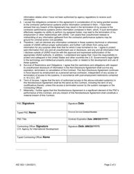 Form AID302-1 Non-disclosure Agreement for Usaid Personal Services Contractors Accessing Contractor Performance Information, Page 2
