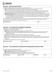 Form AID451-1 U.S. Direct-Hire Employee Exit Clearance: Separation From Washington, Page 5