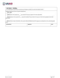 Form AID451-2 U.S. Direct-Hire Employee Exit Clearance: Separation From Overseas Mission, Page 7