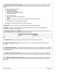 Form AID321-1 Mentor-Protege Program Application, Page 2
