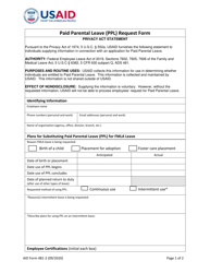Form AID481-2 Paid Parental Leave (Ppl) Request Form