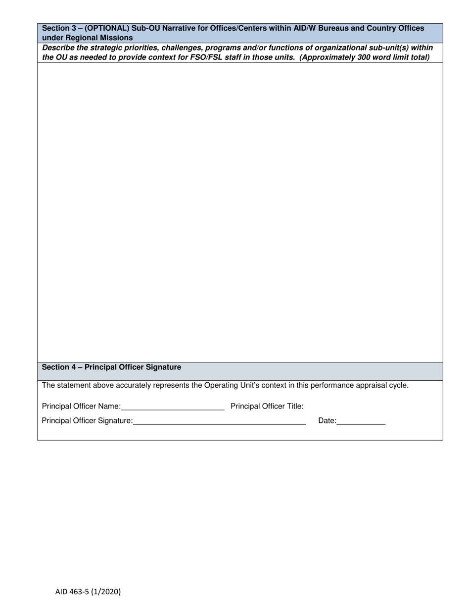 Form AID463-5 Operating Unit Context Statement, Page 2