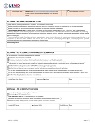 Form AID451-3 Personal Services Contractor Exit Clearance: Separation From Washington, Page 4