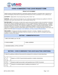 Form AID480-3 &quot;Covid-19 Emergency Paid Leave Request Form&quot;