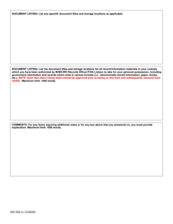 Form AID502-3 Usaid Records Management Exit Checklist for Senior Officials, Page 2